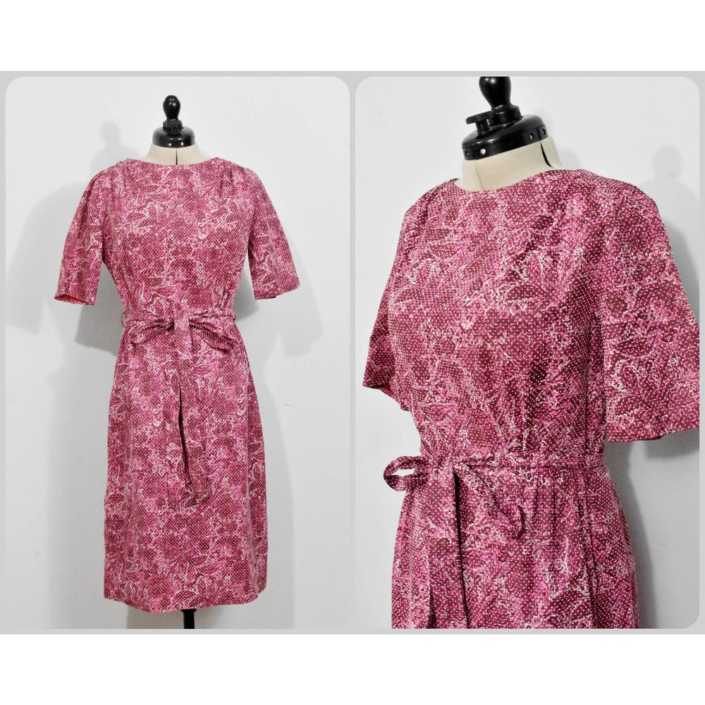 Red/Pink Floral 50s Wiggle Dress